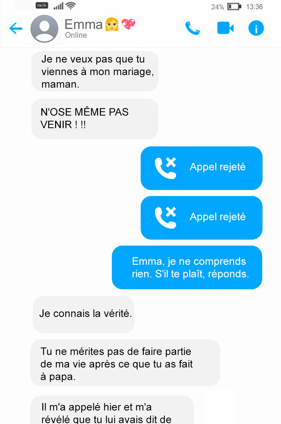message mariage fille
